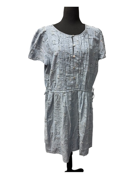 LOFT Dresses & Skirts - LOFT Chambray Dress XL Blue Button Front Boho Cotton Summer Midi Casual